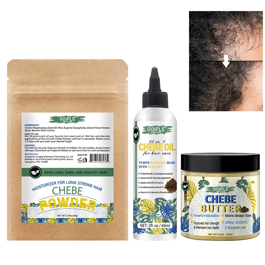 

Chebe Oil with Powder for Hair Growth Natural Ingredients for Scalp Health And Length Retention Hair Care Butter Product
