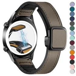 20mm 22mm Leather Strap for Samsung Galaxy Watch 6 5 4 40mm 44mm Band 6 Classic Silicone Bracelet for Huawei Watch Ultimate GT 4