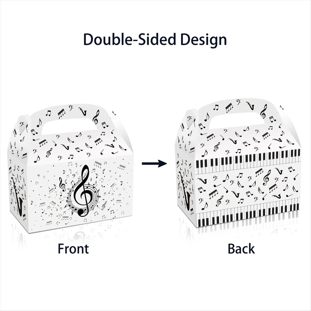 

12 шт., фортепианная музыкальная вечеринка, музыкальные ноты, тематическая коробка конфет для мальчиков и девочек, украшения для дня рождения, детский душ, подарки для детей [AA74-AAA]