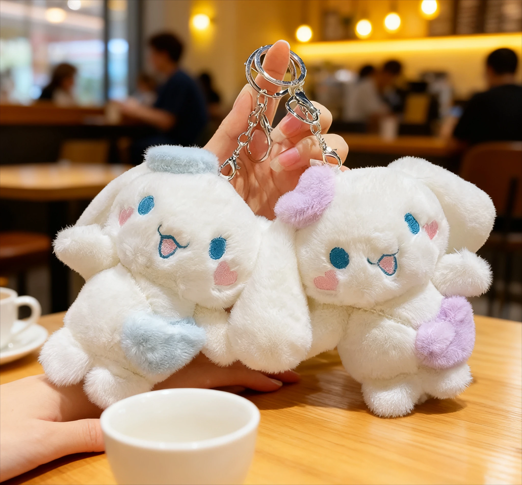 Cute cartoon pendant keychain Cinnamoroll popular gift best cartoon figure cute bag pendant small gift keyring doll girly