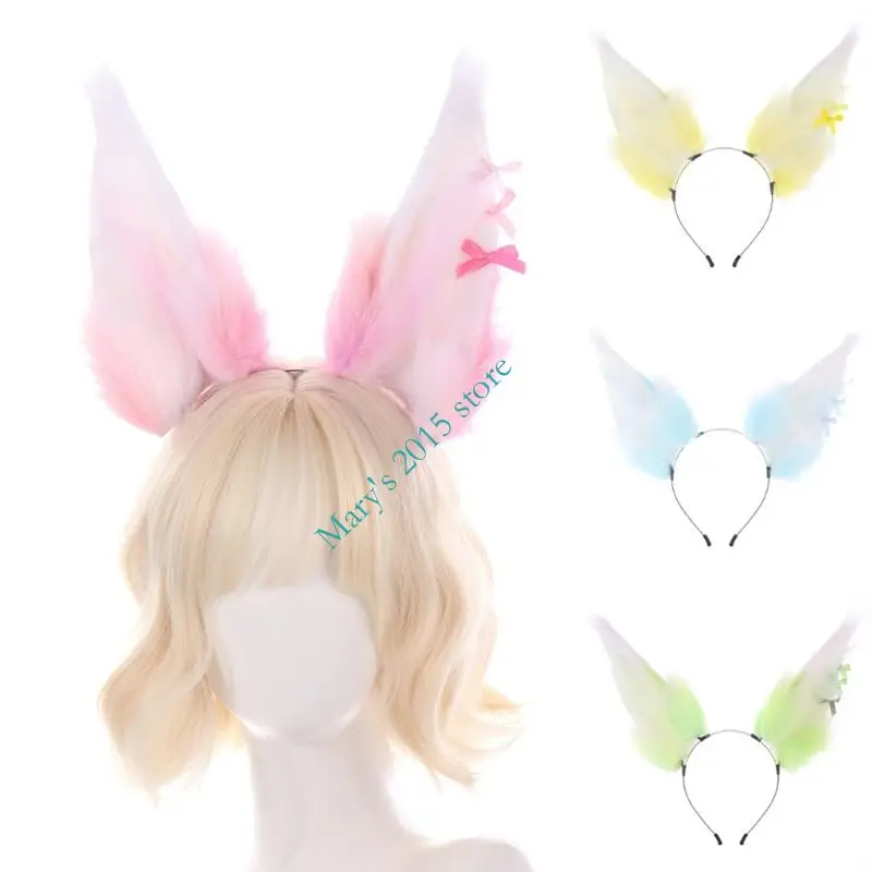 

Comfortable Anime Ear Hairband Furry Artificial Furs Bendable Design Hairband for RolePlay Party Gathering Dressingup