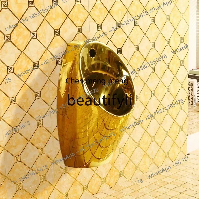 ss8350 European ceramic portable gold urinal wall-mounted urinal local tyrant gold urinal