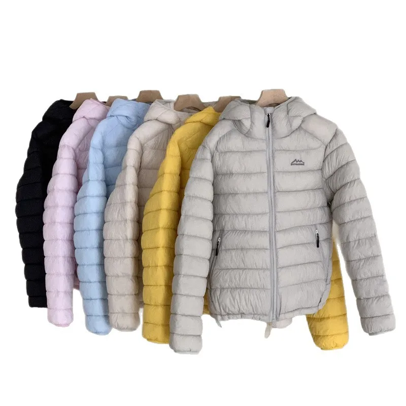 Women Autumn Winter New Light Cotton Jacket Women Hooded Cotton Coat Jacket Outdoor Casual Hooded Softshell Cotton Jacket