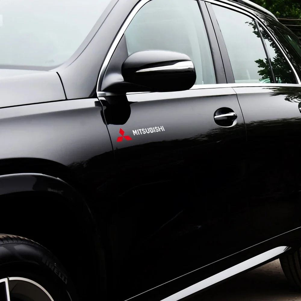 2PCS Car Vinyl Reflective Sticker Rearview Mirror Body Door Decor Decal For Mitsubishi Ralliart Lancer EX Outlander 3 Pajero ASX