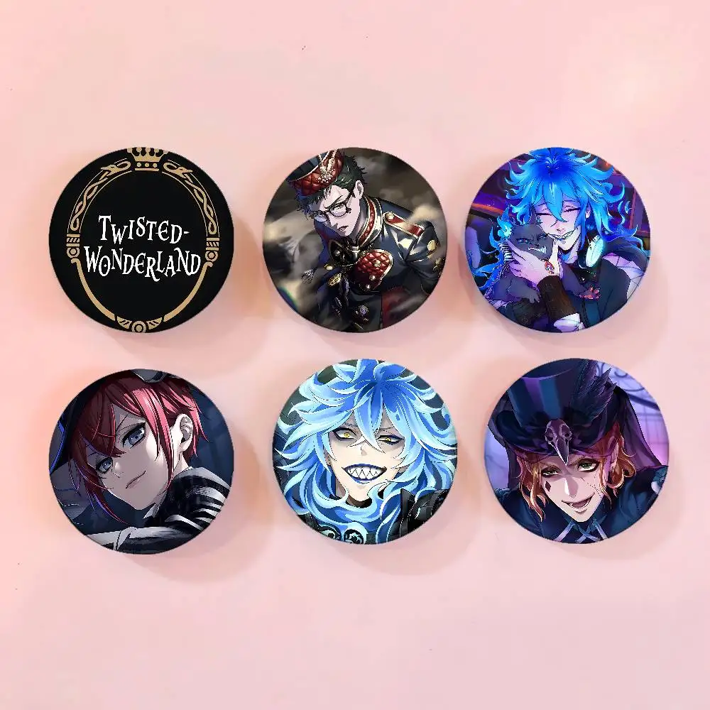 Cartoon Twisted Wonderland Game Badges Tinplate Soft Button Pin Brooch Metal Badge Custom Jewelry Accessories Hat Bag Lapel