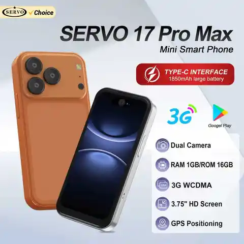 SERVO 17PRO MAX 3G Mini Smartphone Android System 16GB ROM Google Store Face ID WiFi 2 SIM Card 3.75" Screen Small Smart Phones