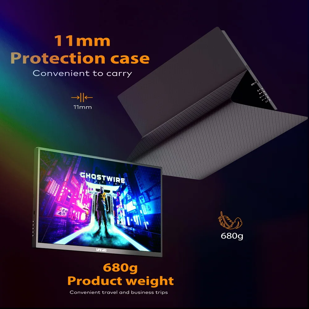 WAIWEI-Monitor portátil 4K de 16 pulgadas para videojuegos, pantalla táctil 2K de 3840x2400 para Xbox, PS4, PS5, Switch, Mac, ordenador portátil, PC y teléfono