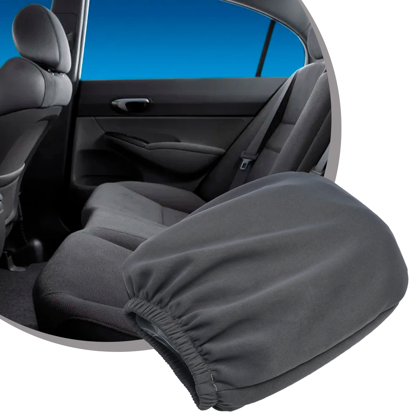 Black Elastic Headrest Cover for Car Truck SUV Auto Interior Upgrade - Premium Cloth Fabric Fit Design Black Elastic