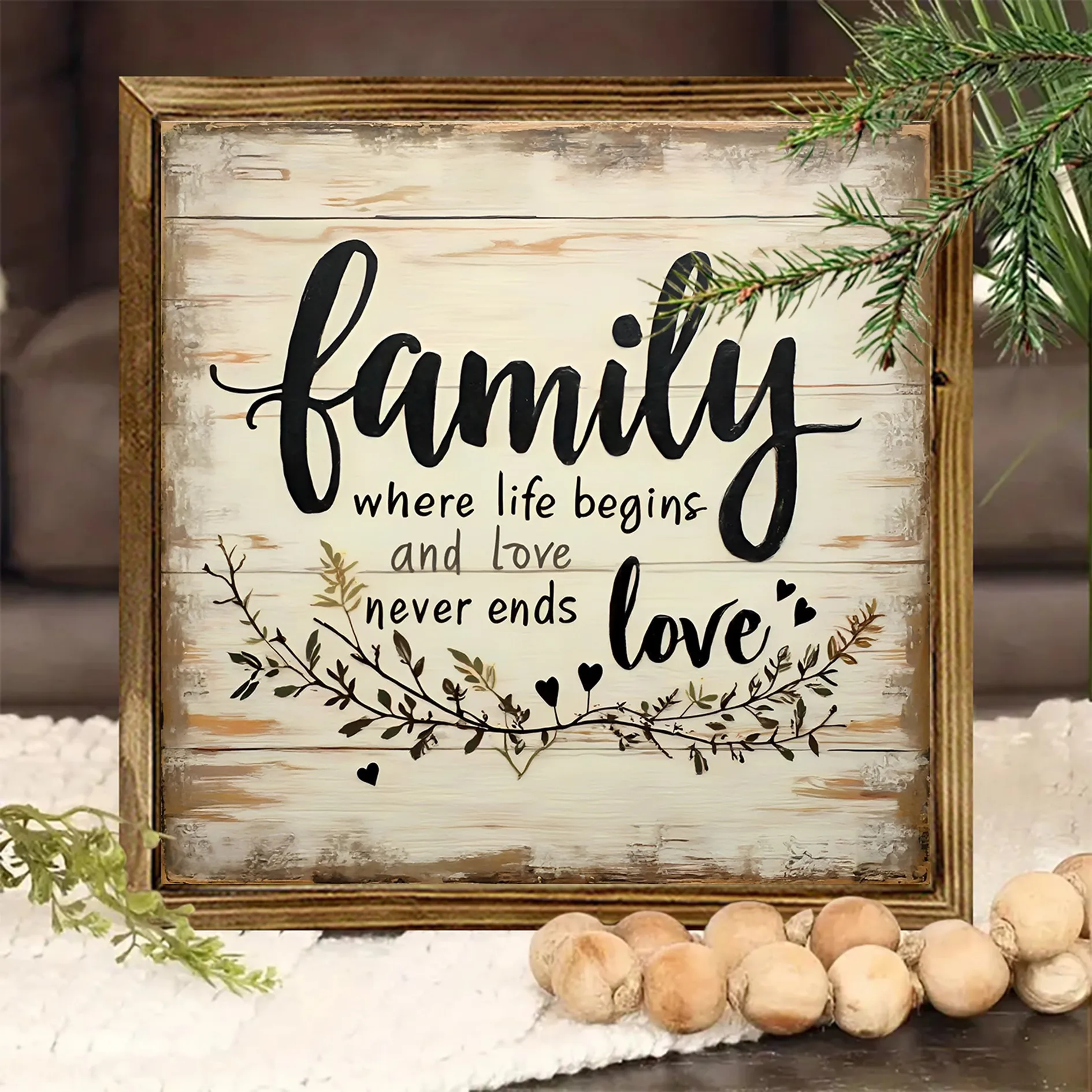 2D Vintage Simple Style Wooden Nameplate Wall Art Simple Design High Quality Home Decor Coffee Shop Decor Perfect Holiday Gift