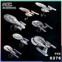 MOC Star Trek USS Thunderchild Enterprise NCC-1701 Midi Scale Voyager Building Block Model Originality Bricks Toy Holiday Gift