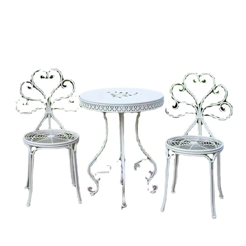 

American pastoral style wrought iron new beautiful tables and chairs outdoor balcony garden old flower pot rack decorative frame