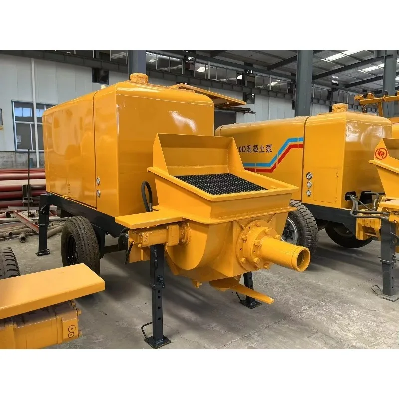 New Diesel Powered Concrete Pump with Engine/Motor High Efficiency 40m/h Productivity 200m Vertical Reach 1 Year Warranty