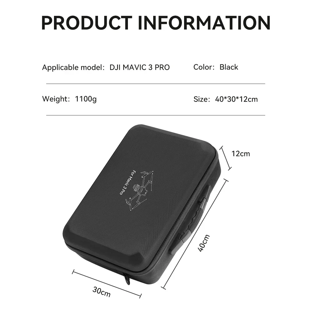 XFJI Portable Carrying Case for DJI Mavic 3 Pro Storage Box for DJI Mavic 3 Pro Drone Accessories PU Splash-proof Shoulder Bag