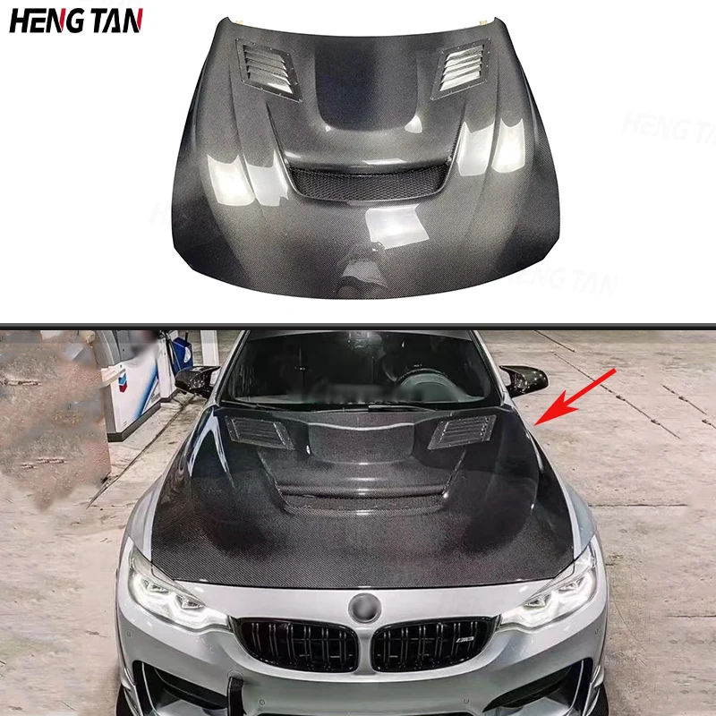 

VRS Style For BMW M3 F80 M4 F82 F83 2014-2020 Carbon Fiber Car Front Bumper Engine Cover Hood Bonnet Vent Parts Body kit