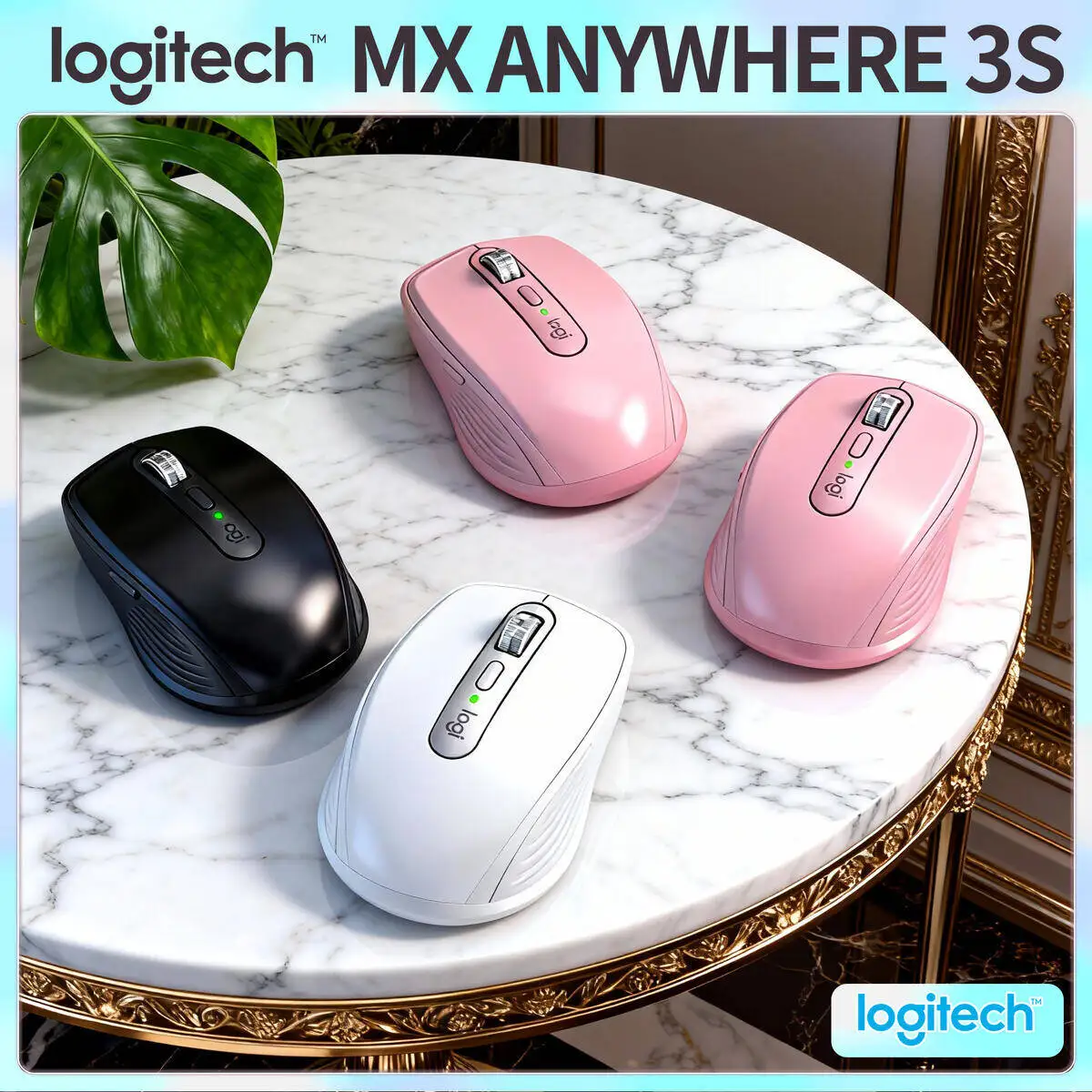 

Logitech MX Anywhere 3S High DPI Wireless Mouse for Photo Editing Precision Tracking Design