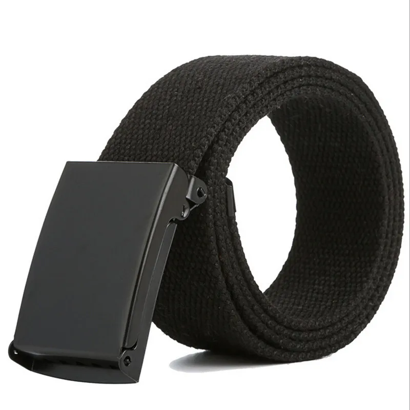 

High Qualtiy Men Belt Unisex Male Casual Buckle Belts Canvas Webbing Waistband Army Tactical Waist Belt