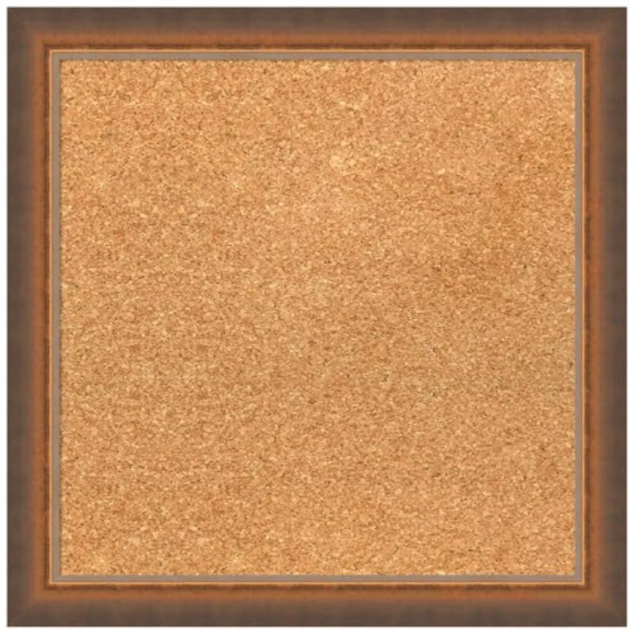 

Натуральная пробковая доска для стен 16x16, доска для заметок с бронзовой рамкой, маленькая пробковая доска для офиса, декор для дома, современный органайзер