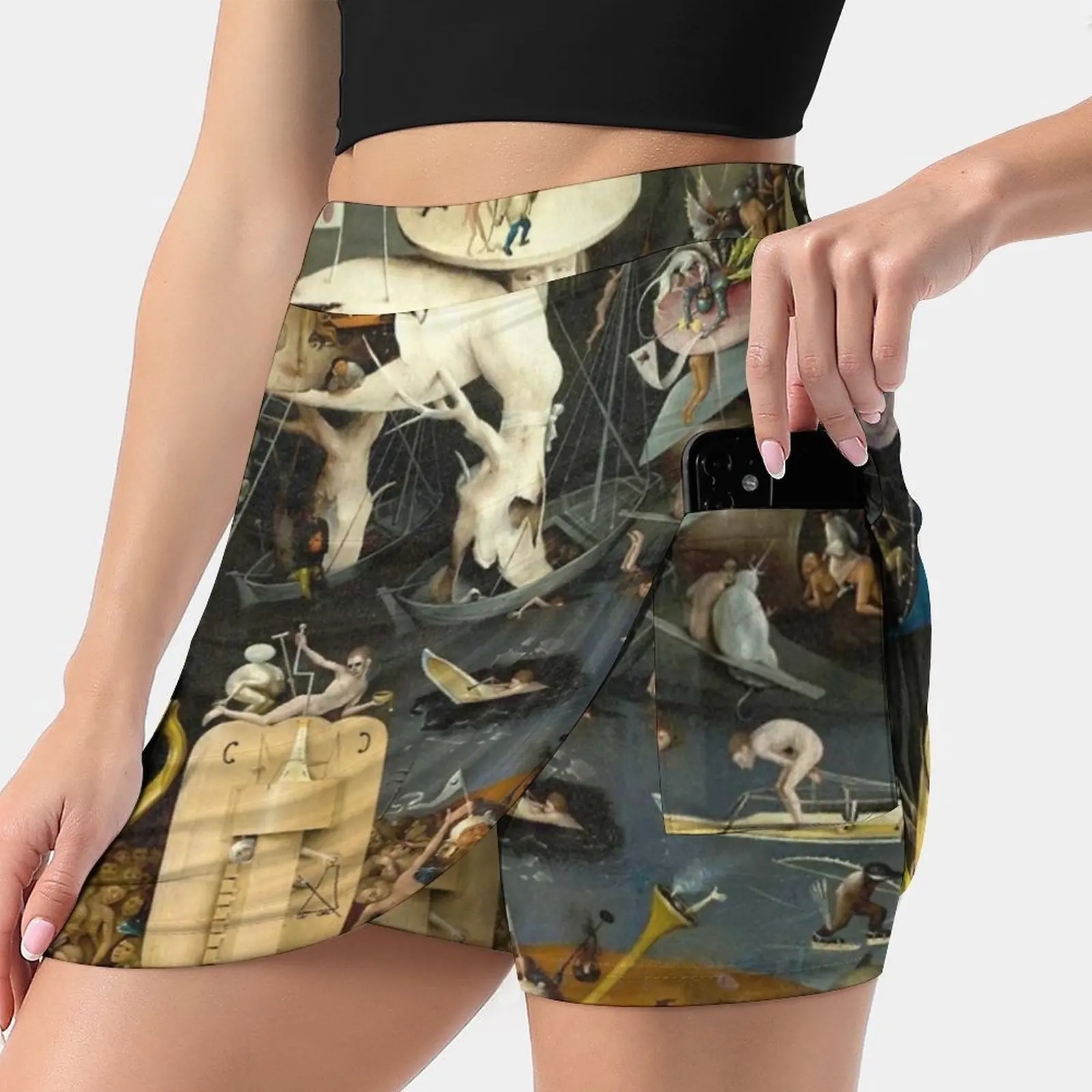 Hd Hell , By H. High Definition Women's skirt With Pocket Vintage Skirt Printing A Line Skirts Summer Clothes Garden Of Earthly