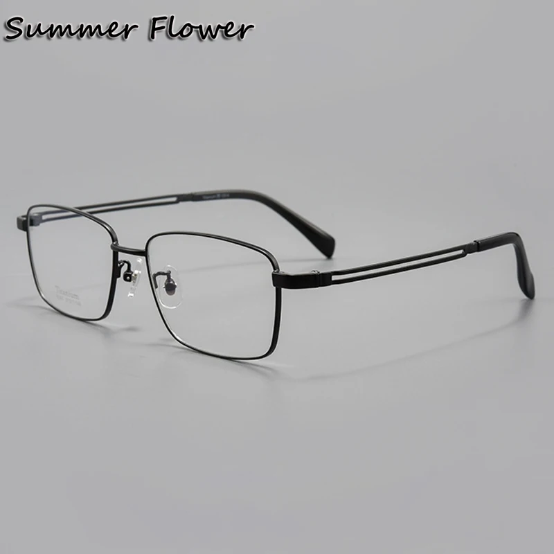 

57 mm Oversize Eyewear Fashion Gafas Frame Pure Titanium Men Eyeglasses Diopter Optical Spectacle for Prescription Lens