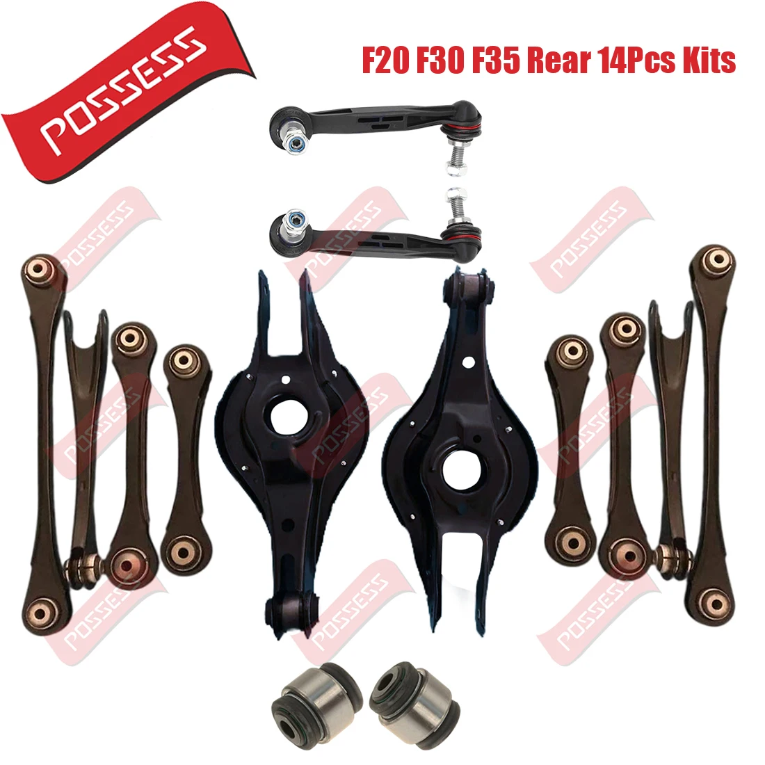 10 or 14 Pieces Rear Suspension Control Arm Kits For BMW 1 2 3 4 Series F20 F22 F23 F30 F34 F31 F35 F36 F33 F32