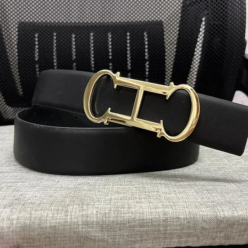 2024 New Luxury Designer Women's Belt High Quality Denim Belt with Genuine Leather and Double Sided Design Belts for Women