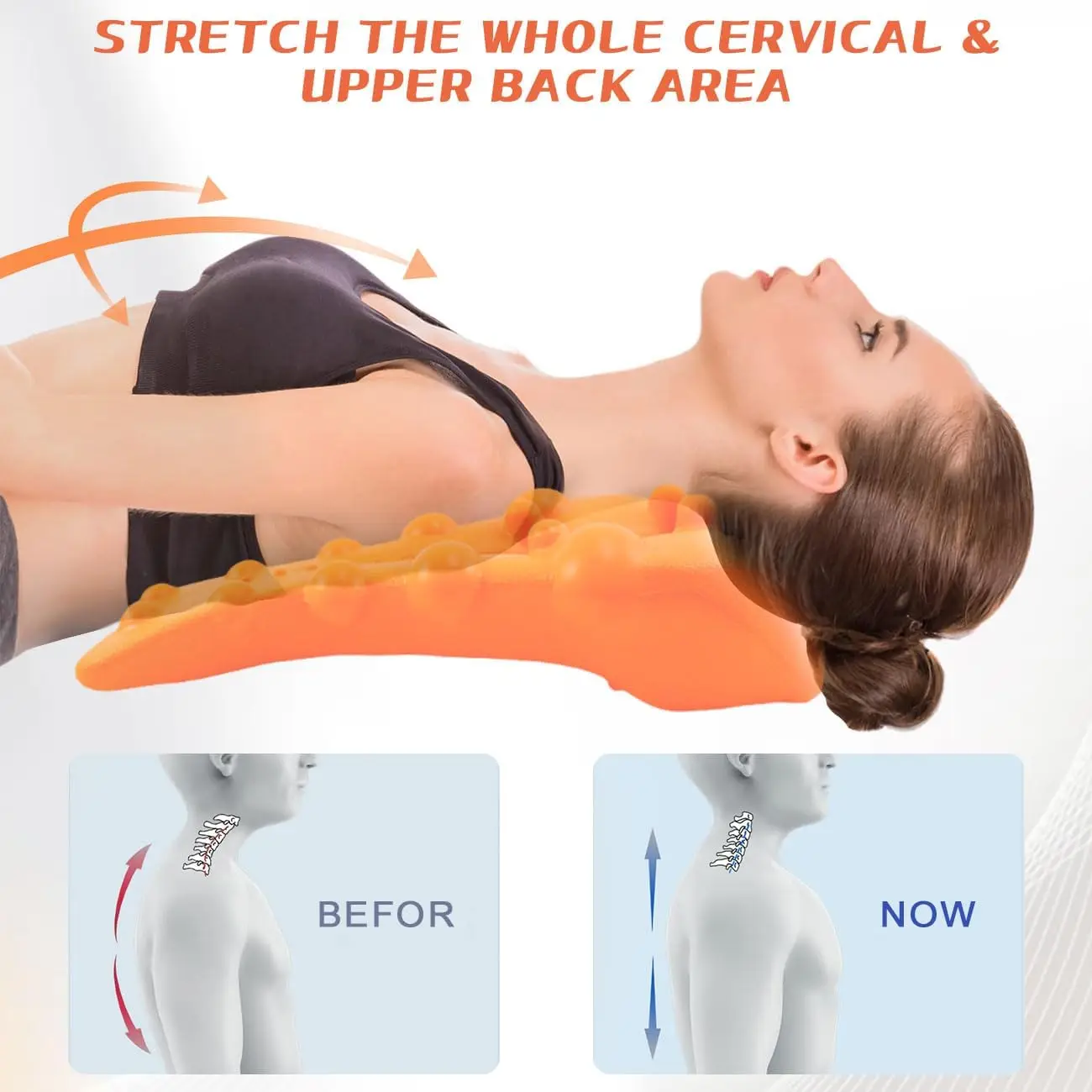 Trapezius Trigger Point Massager for Neck and Shoulder Pain Relief, Posture Corrector (Orange) view 5