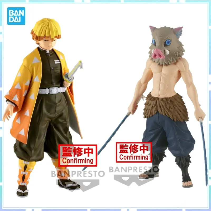 

Bandai Original Banpresto Anime Demon Slayer Agatsuma Zenitsu Hashibira Inosuke PVC Action Figure Collectible Gift Model Toys