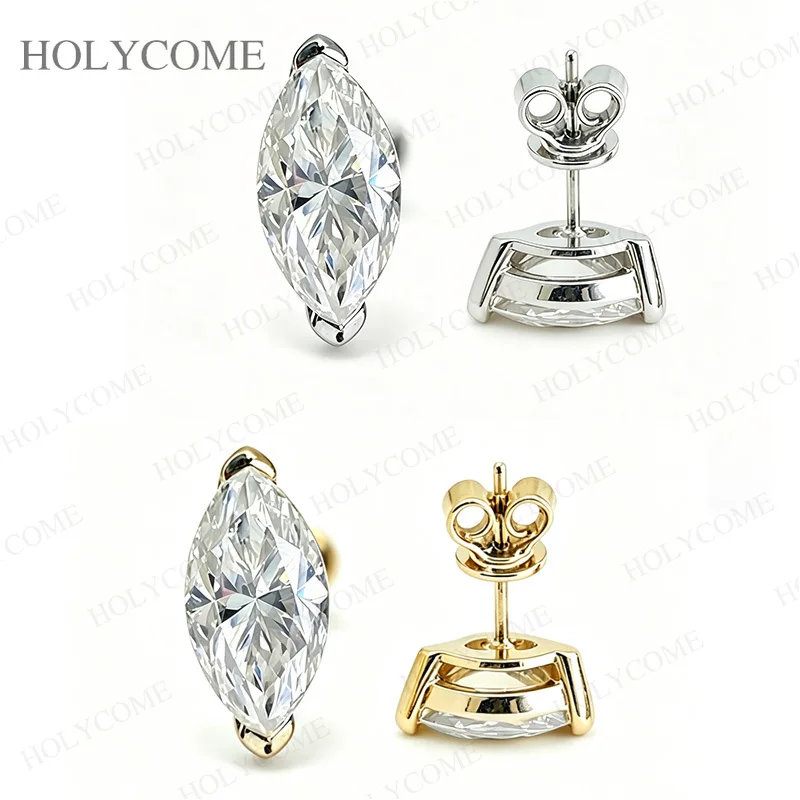 

0.6ct/1ct/2ct Marquise Cut Moissanite Earrings 925 Sterling Silver D Color Luxury Anniversary Mother's Day Gift for Mom