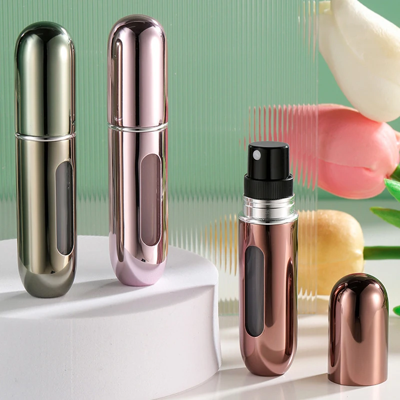 

5ml Mini Refillable Perfume Atomizer Aluminum Perfume Bottle Portable Perfume Spray Bottle Travel Portable Mini Empty Bottle