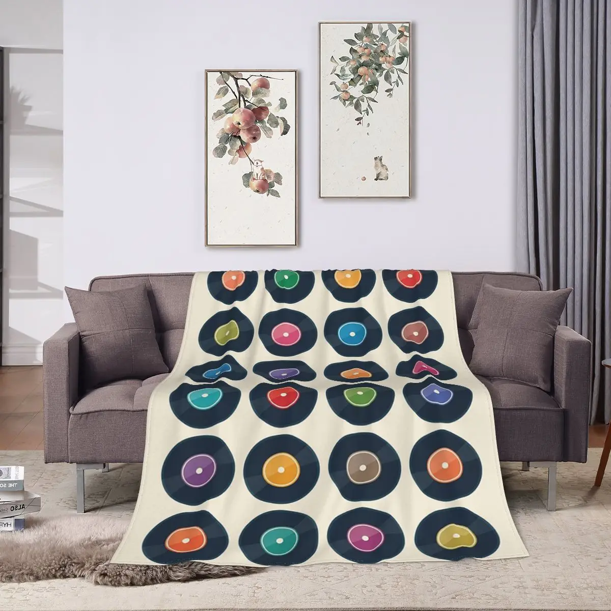 Vinyl Record Collection Blankets Fleece Breathable Sofa Throw Blankets For Couch Bedding Outdoor Throws Bedspread Quilt