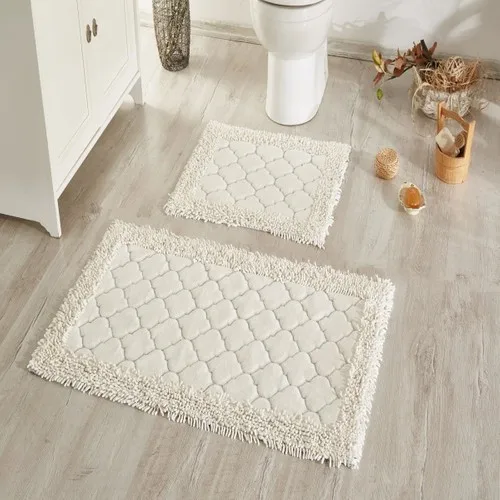 Anchor Home 2li Cotton Toilet Seat Pad Diamond Cream