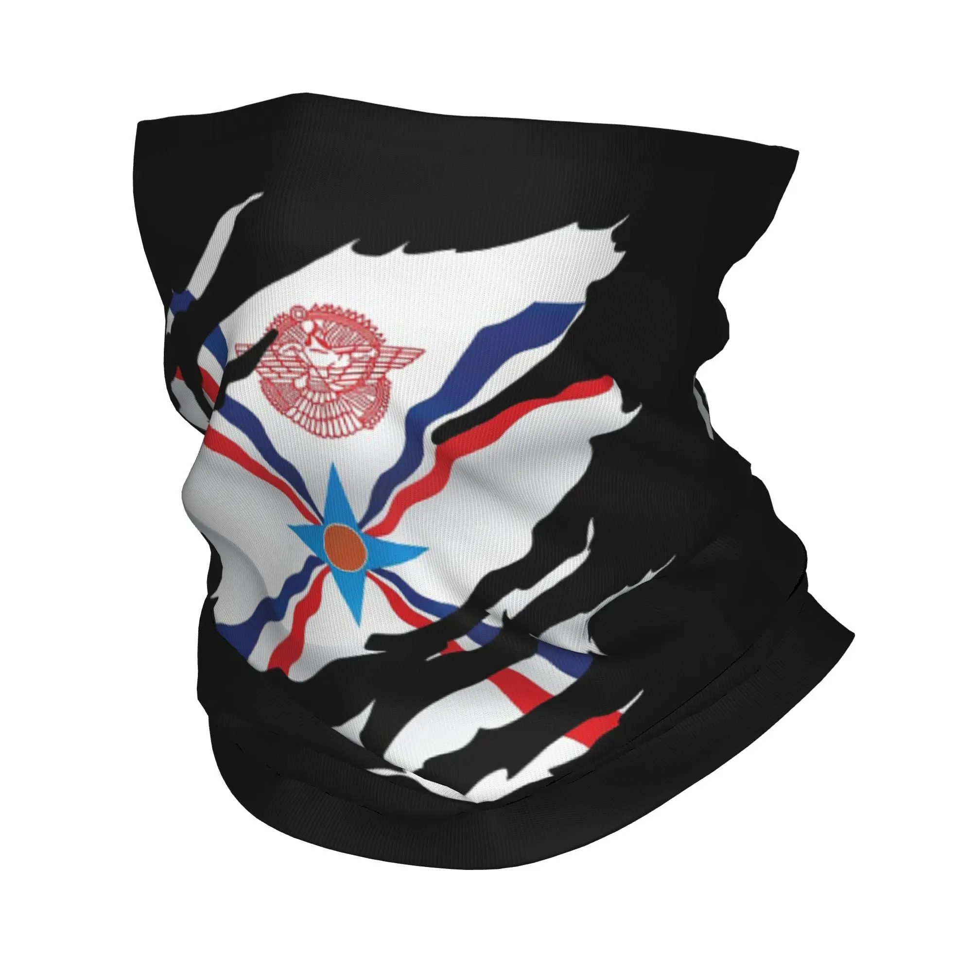 

Luxury Assyrian Suryoyo Flag Bandana Neck Gaiter Printed Wrap Scarf Warm Headband Running For Men Women Adult Windproof