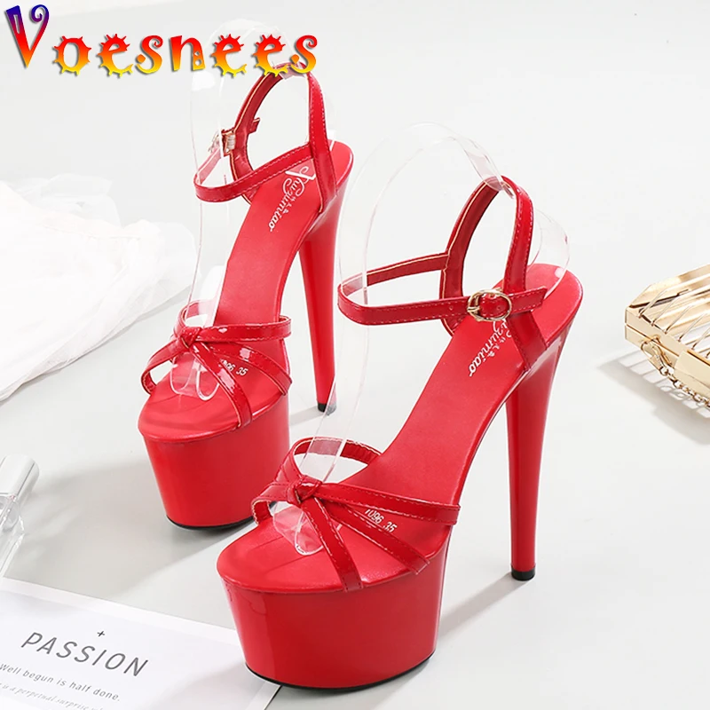 2022 Summer Cross-Strap Stripper Heels Open Toe Platform Sandals Girls Shoe for Party Club Women Sexy Show Sandals High Heels