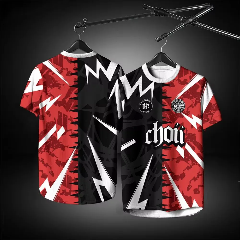 

Summer T-Shirt Fashion Sportswear Loose Short Sleeve Football Shirt Quick Dry Breathable Digital Printed Short Sleeve T-Shirt 1