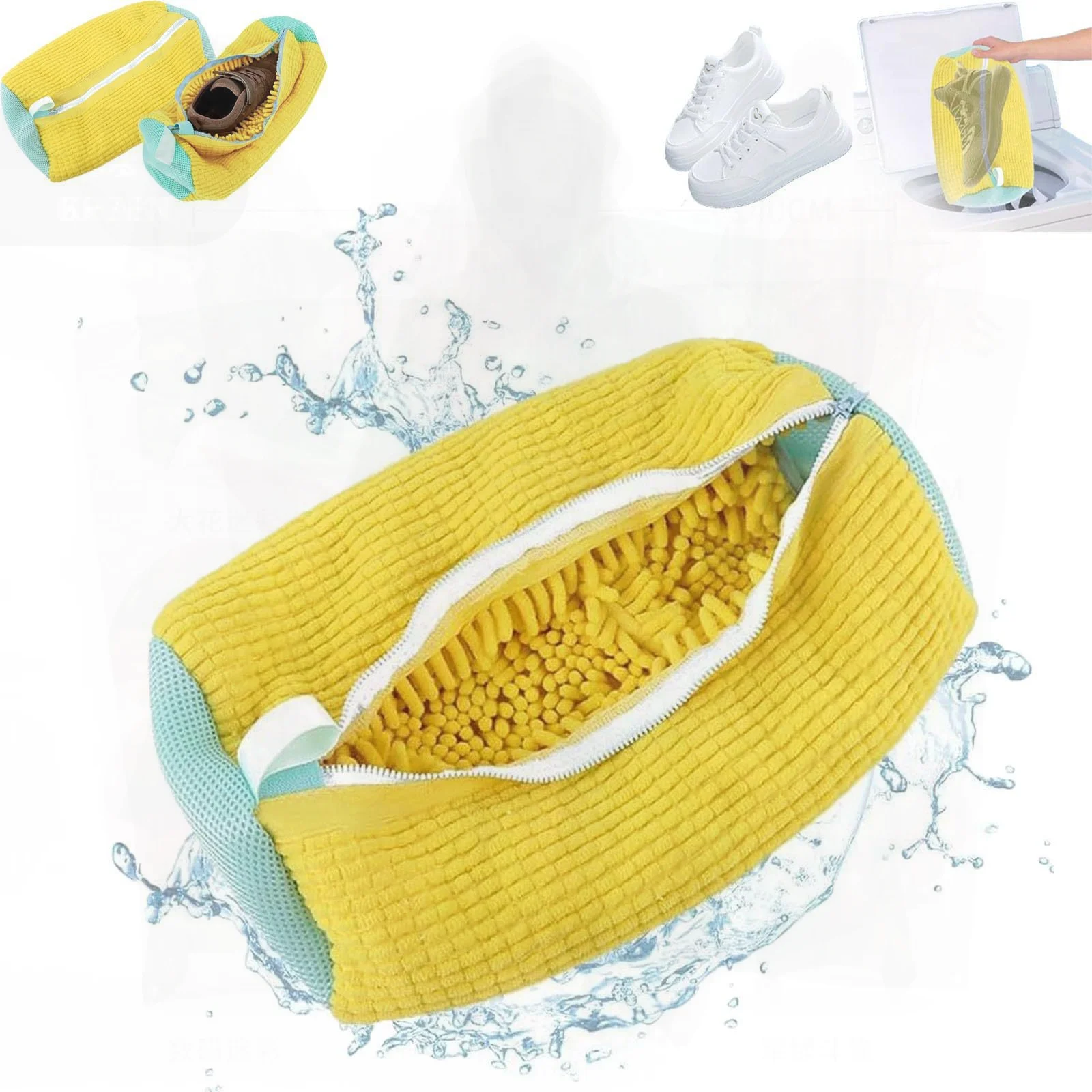 

Amazon Lazy Shoe Washing Bag Cylindrical Portable Machine Wash Anti-Deformation Care Artifact Yellow & Gray Two-Pack Modern