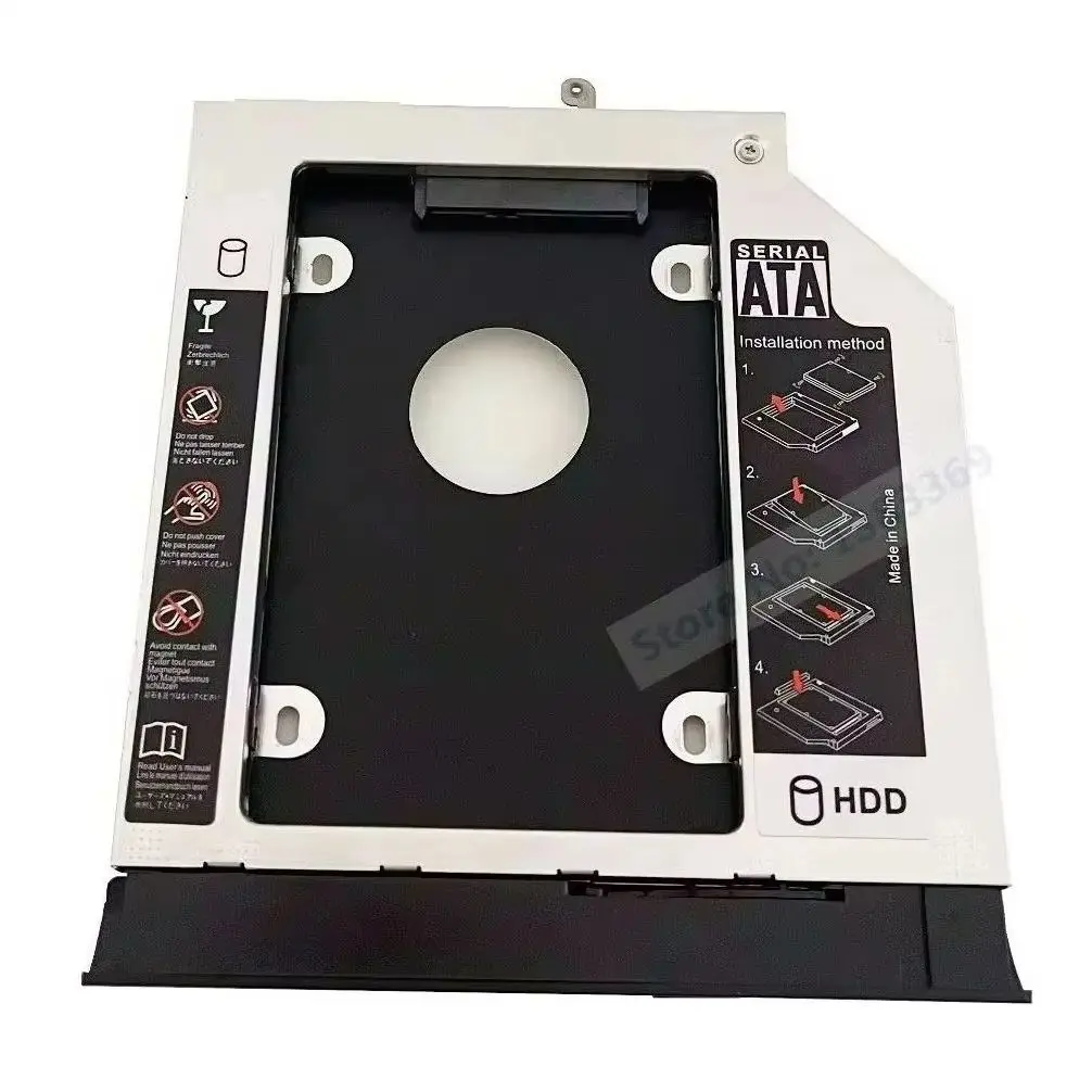 With Bezel Panel 2nd 2.5 SATA Hard Drive HDD Optical bay Caddy Bracket Adapter for Lenovo IdeaPad 300 300-15 300-15IBR 300-15ISK