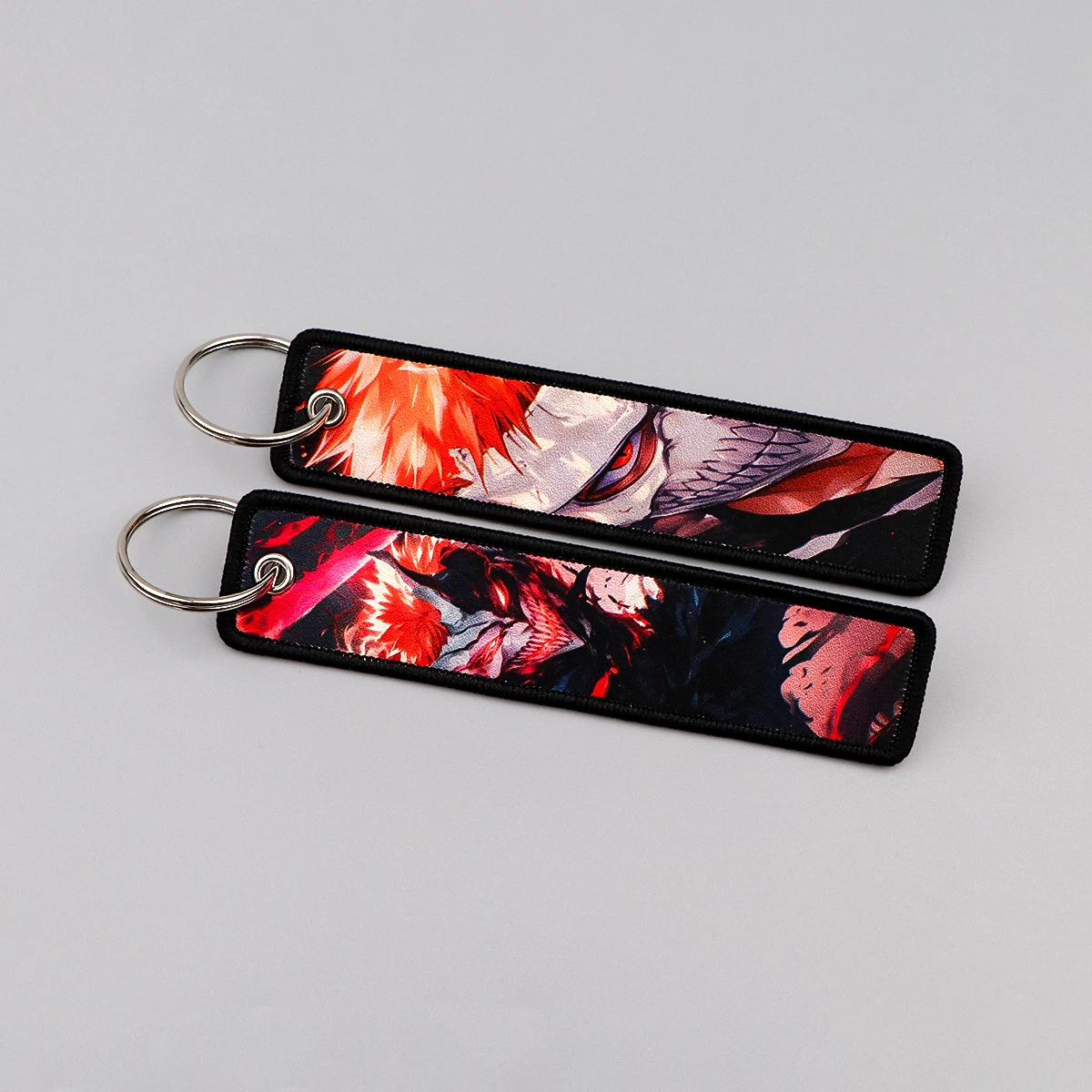 

Cool Embroidery Key Fobs Japanese Manga Keychain For Motorcycles Cars Key Holder Key Pendant Keyring Key Tags Chaveiro Jewelry