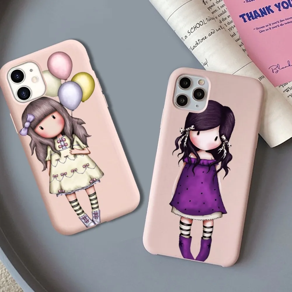 

Cartoon Girl Santoro Design-Gorjusses Mousepad for iPhone 14 11 12 13 Mini Pro Xs Max 8 7 6 6S Plus X XR Solid Candy Color Case