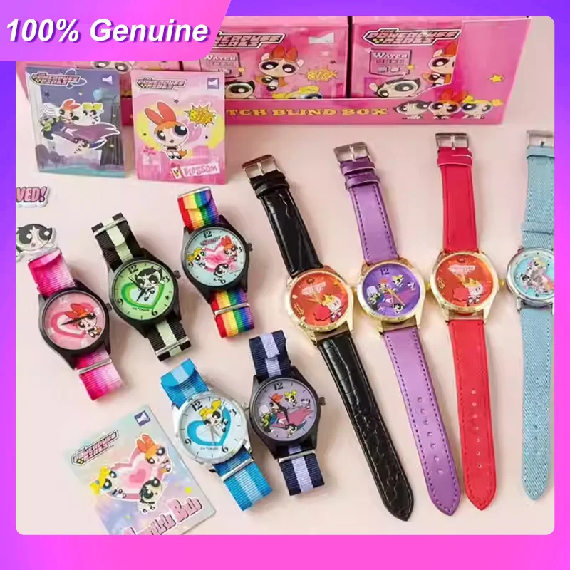 BEAST KINGDOM Reloj de pulsera de las Chicas Superpoderosas, Caja Sorpresa, Serie de Dibujos Animados, Bonito y Genial, para Niñas y Estudiantes, Regalo Adorable