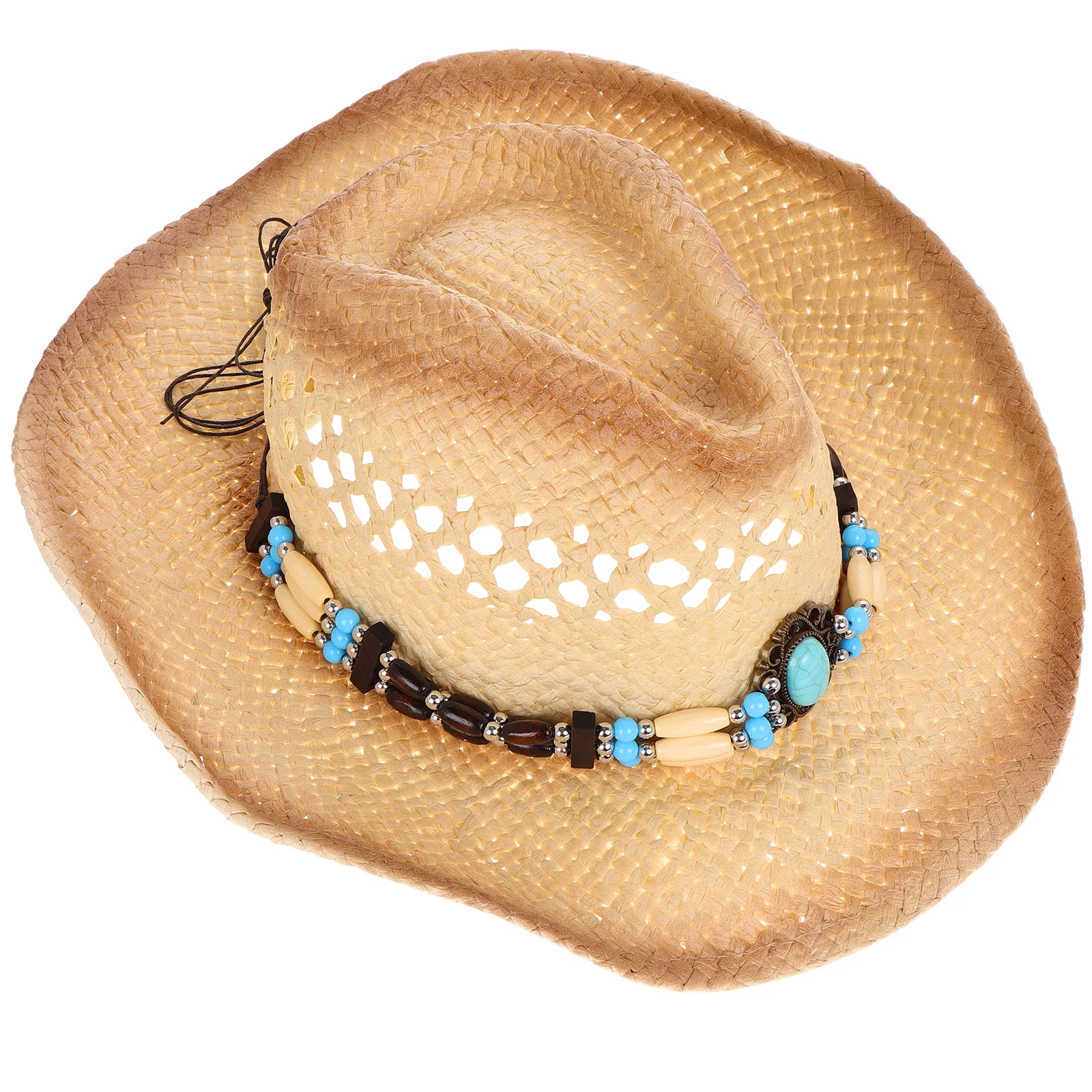 

Cowboy Straw Hat Unisex Protection Stylish Beach Travel Hiking Outdoor Accessories Women's Cowboy Hat
