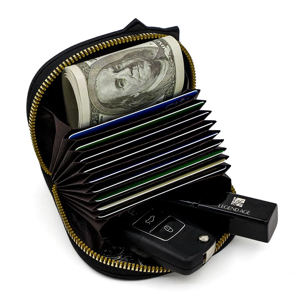 محافظ نسائية جديدة على شكل قطة كرتونية مدمجة كاواي لطيفة وعصرية وحقائب بطاقات صغيرة محمولة ذات سعة كبيرة ومحافظ للعملات المعدنية للفتيات #3