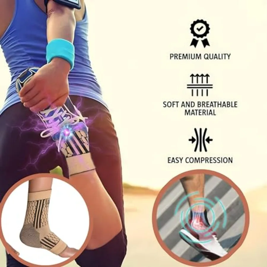 farmer's craft Ankle Brace Support Sleeve Moisturizing Treatment for Cracked Heel Adjustable Neoprene Breathable Stabilizer Soc