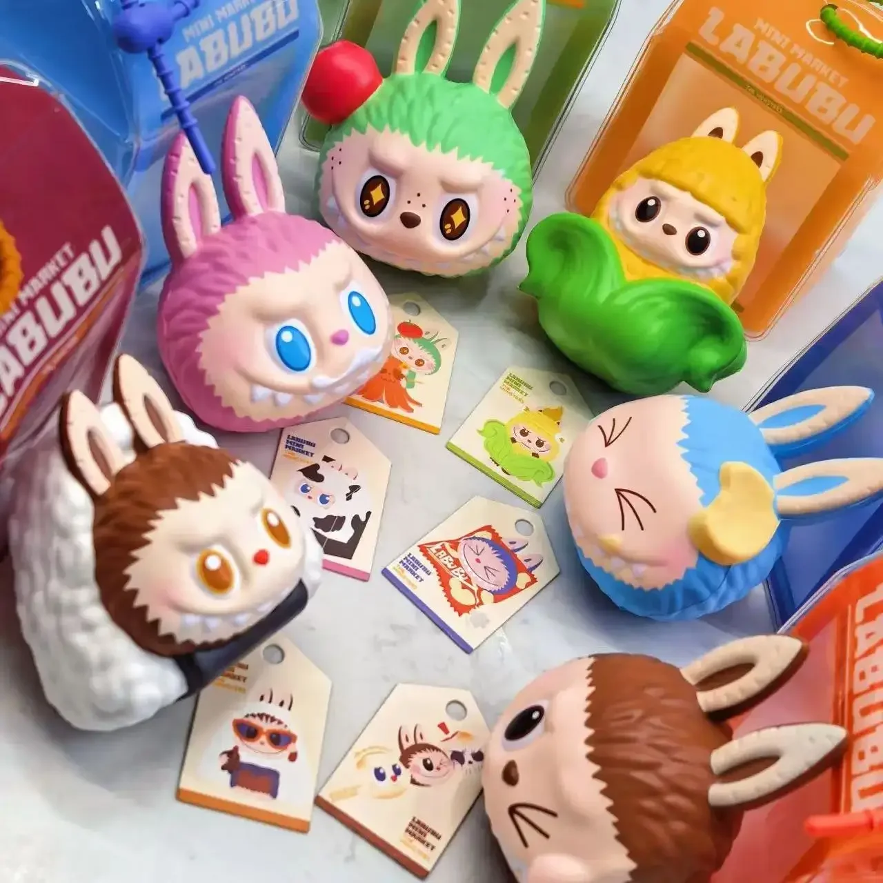 

POP MART THE MONSTERS Wacky Mart Series-Squishy Charm Blind Box Toys Kawaii Anime Action Figure Surprise Mystery Box Dolls Girls