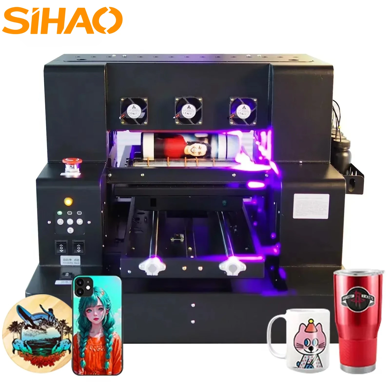 

SIHAO Automatic UV Sticker Printer A3 Label Phone Case Flatbed UV Printer Varnish A3 UV Printer Sticker For Bottle Acrylic Glass