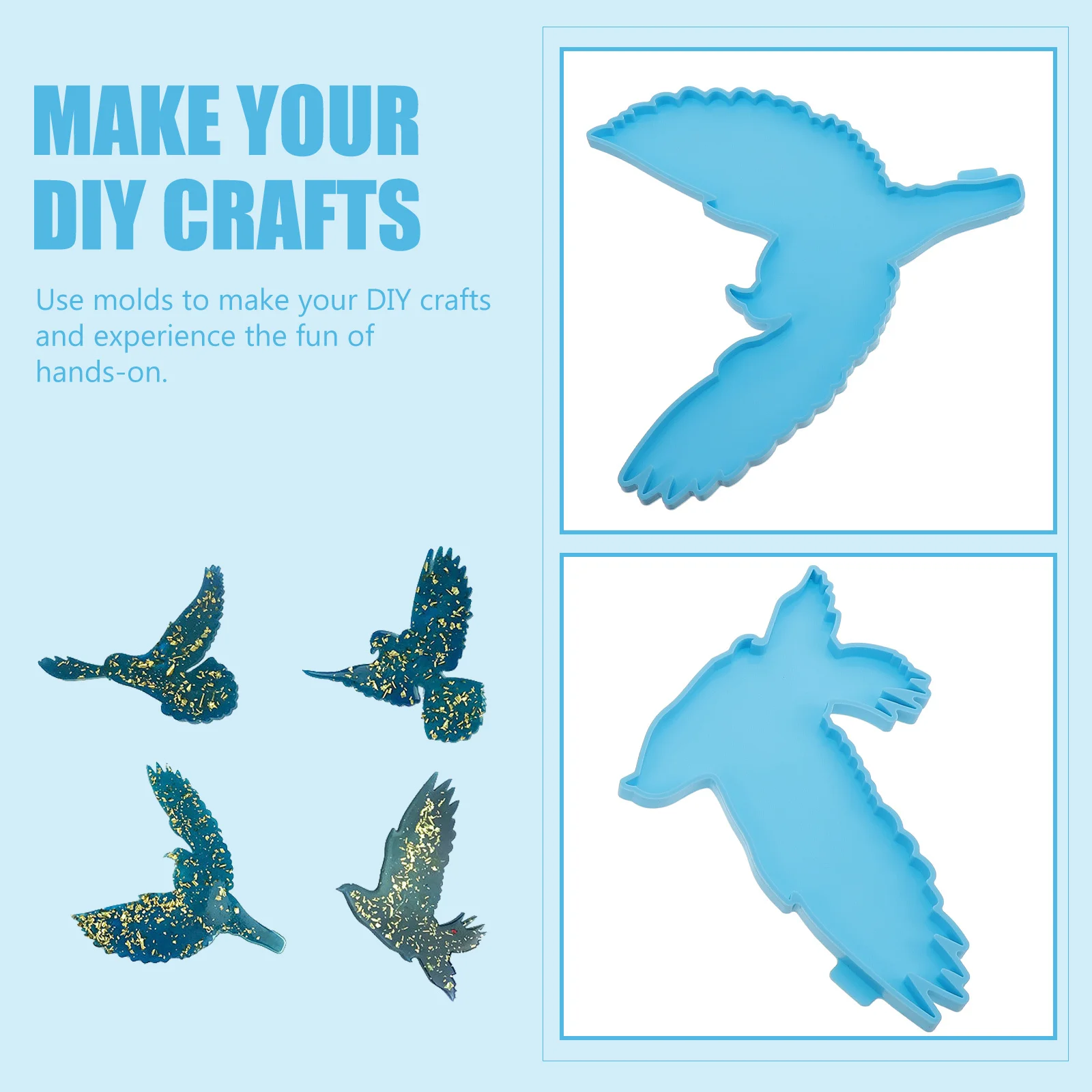 4Pcs DIY Handicraft Bird Making Molds Premium Material Durable Safe for Creative Projects Bird Making Molds DIY Silicone Mold