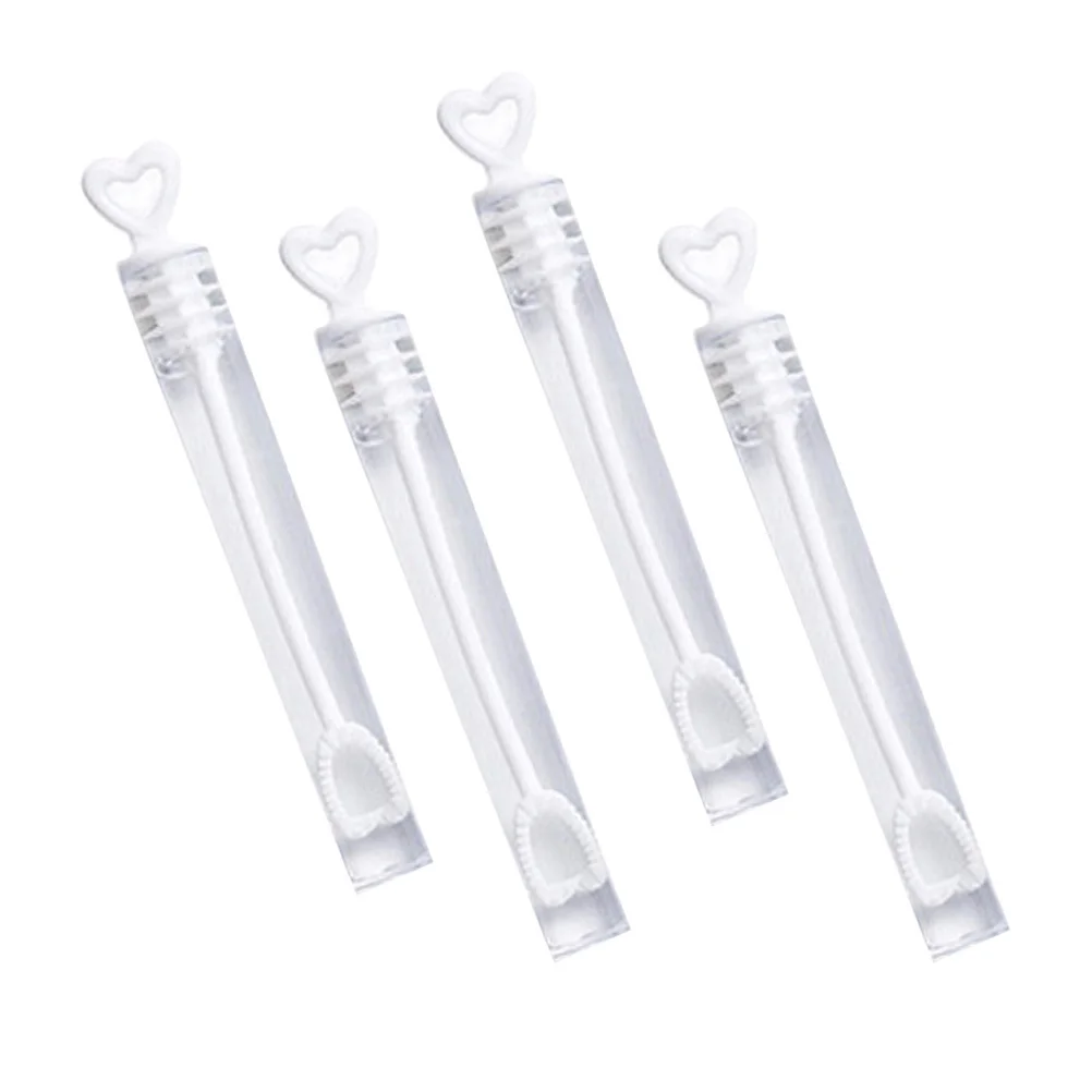 96 Uds. Palillos de burbujas de corazón, ligeros, blancos, recuerdos de fiesta, decoraciones de boda, varitas de burbujas para juegos al aire libre