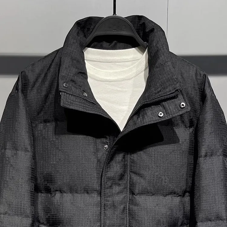 Original Design ort Puffer Jaet Men's Stand Collar Bla Thiened Casual Du down Coat Youth Faion Polyester Nylon Co...