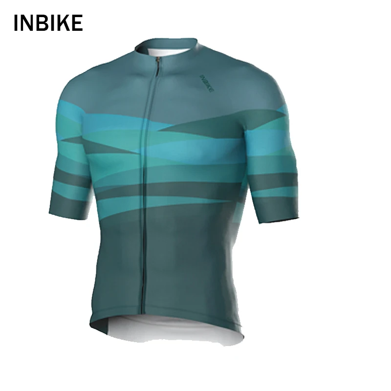 INBIKE Summer Men\'s Cycling Jersey Breathable Road Cycling Jersey Short Sleeve Mountain Bike Cycling Jersey with Three Pockets