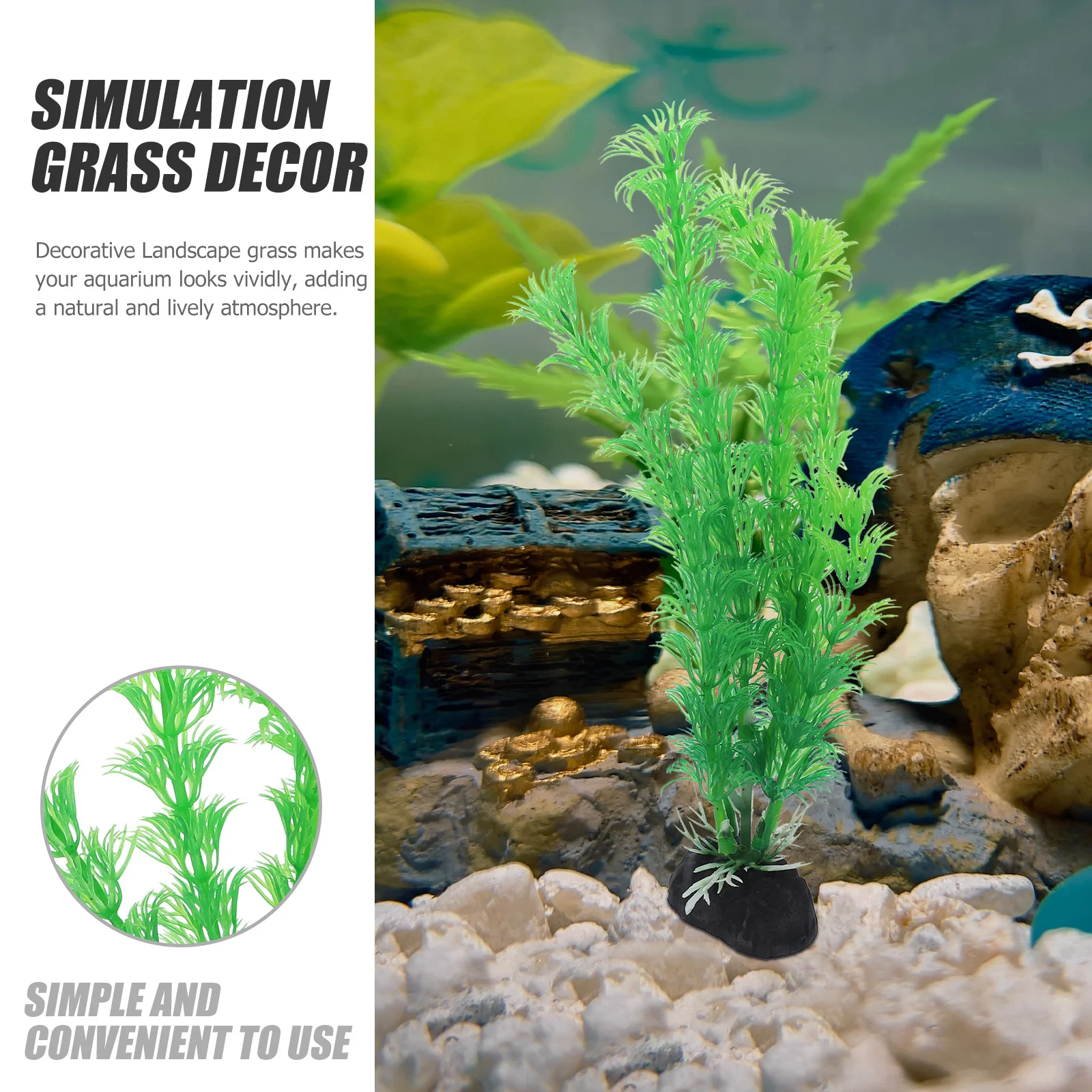 

12Pcs Waterweed Decoration Artificial Aquarium Plants Realistic Fish Tank Ornaments Thickened Base for Lifelike Landscape DIY