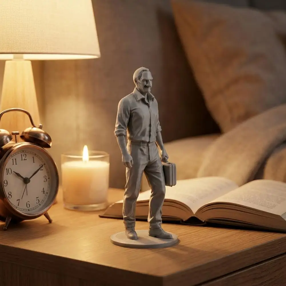 Small Workplace Statue 3d Printed Desk Businessman Statue Executive Office Decor Figurine with Briefcase Home Workspace for Men
